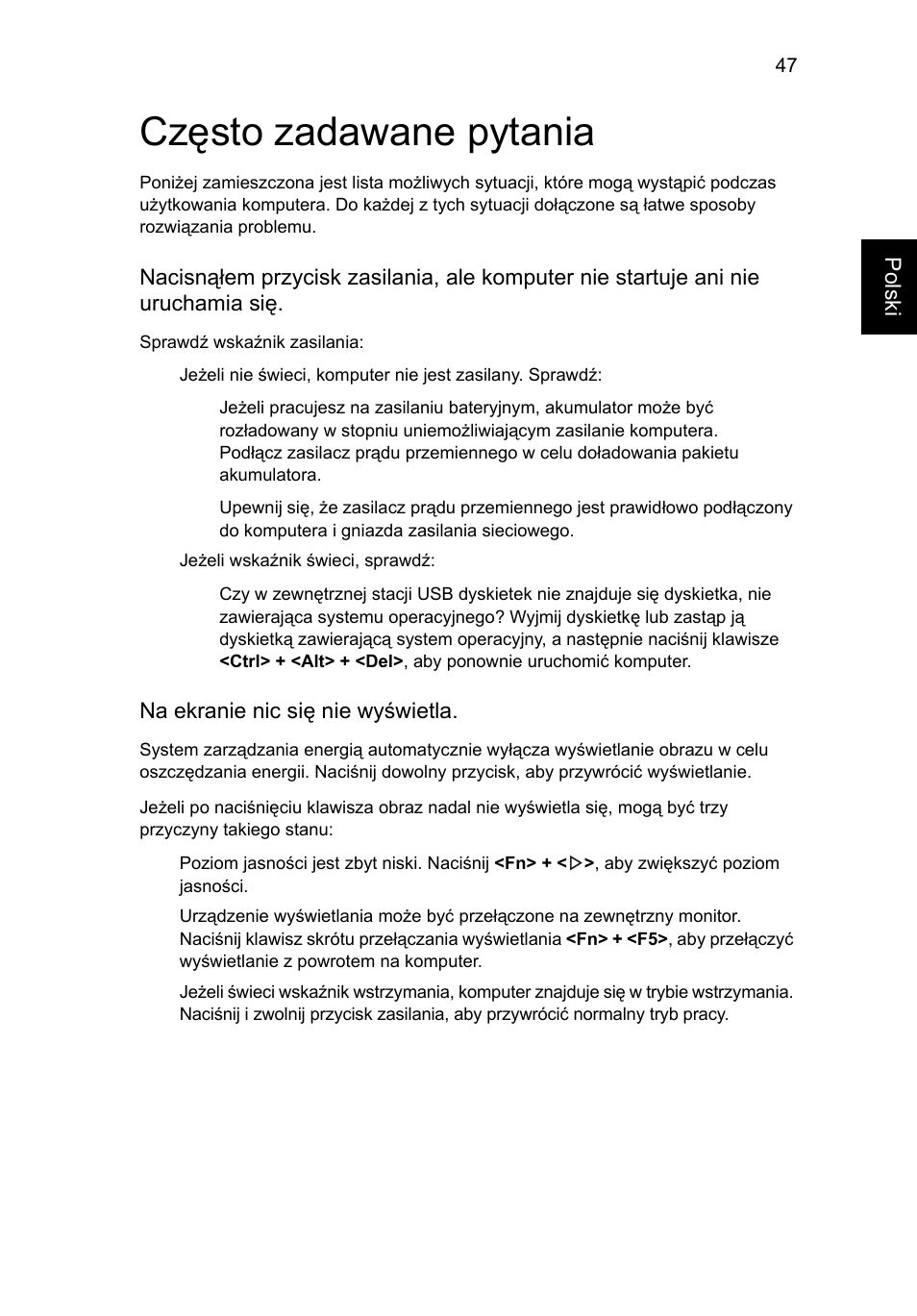 Często zadawane pytania | Acer Aspire 4739Z User Manual | Page 987 / 2354