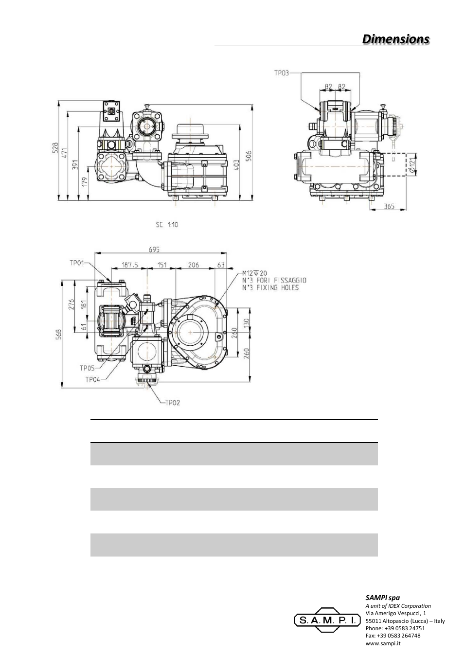 Diapositiva numero 2, Dimensions | SAMPI SM50G Gravity Meter User Manual | Page 2 / 2