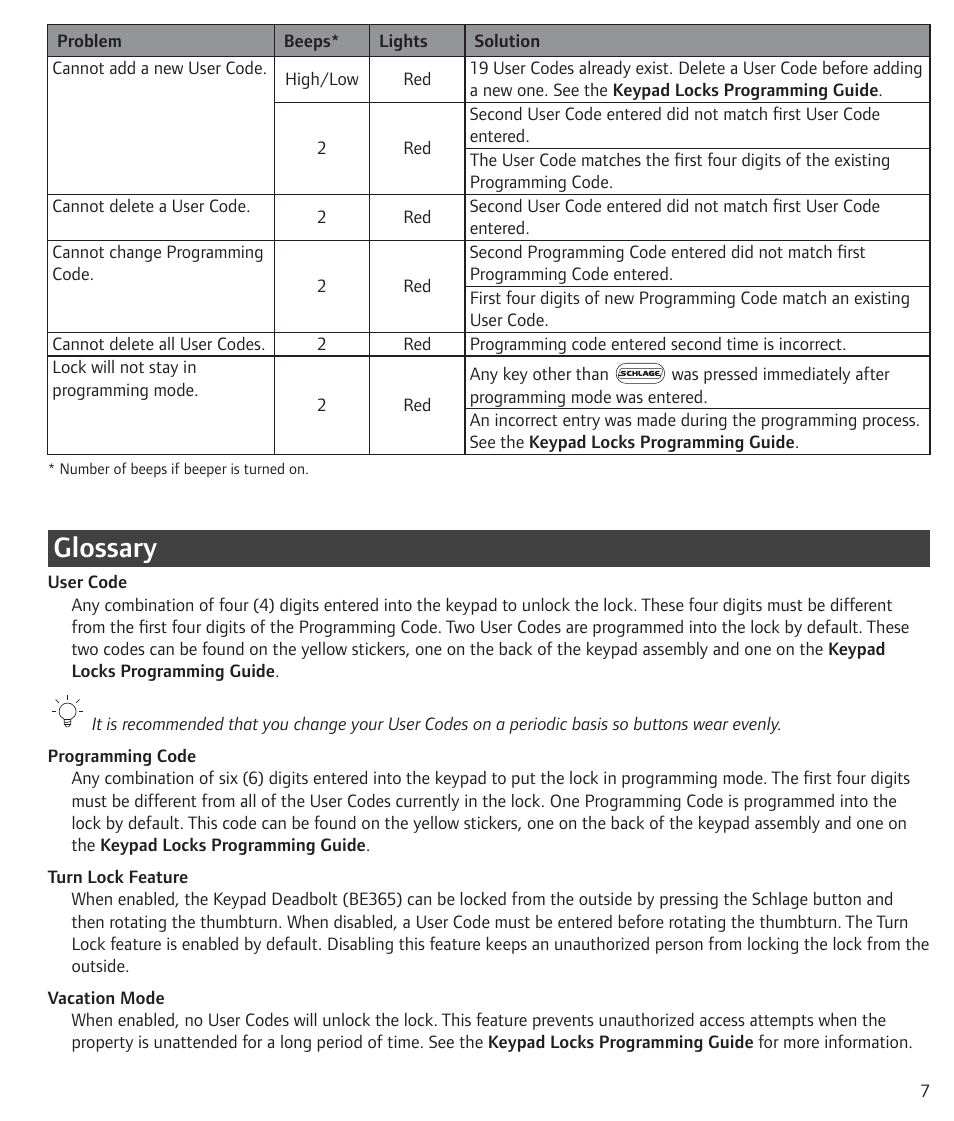 Glossary | Schlage BE365 User Guide User Manual | Page 7 / 8