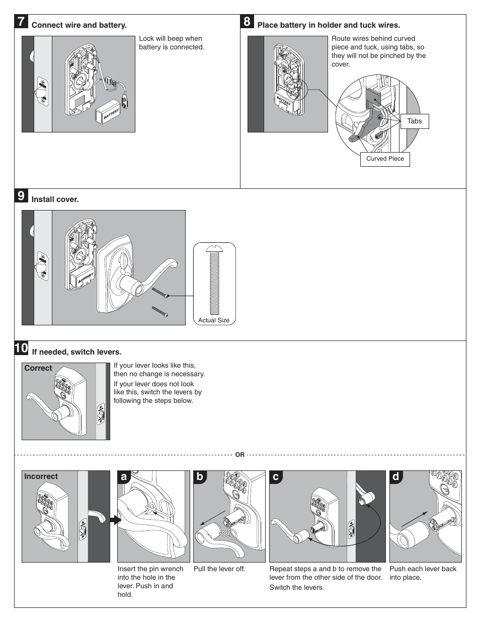 Ab c d | Schlage FE595 Installation User Manual | Page 3 / 8