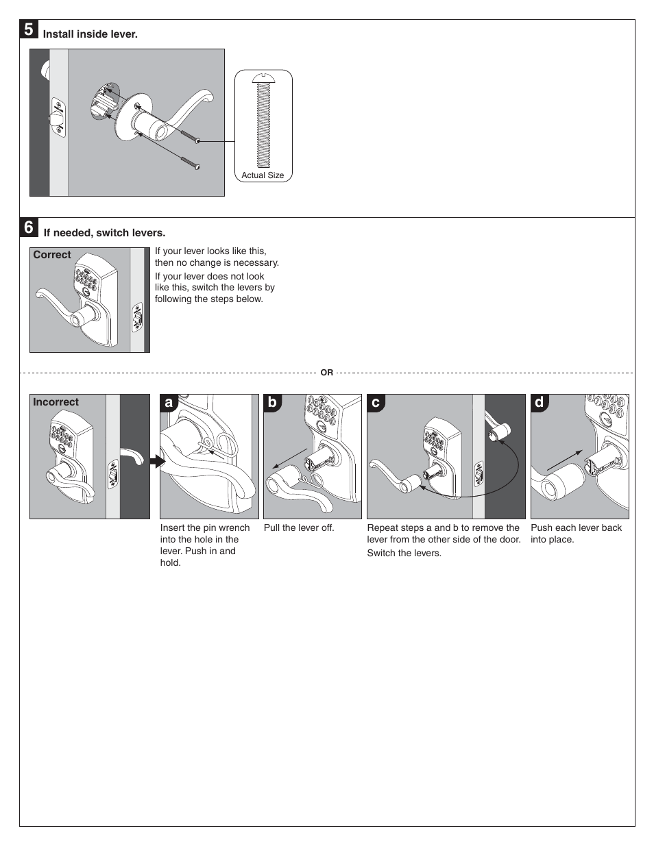Ab c d | Schlage FE575 Installation User Manual | Page 3 / 8