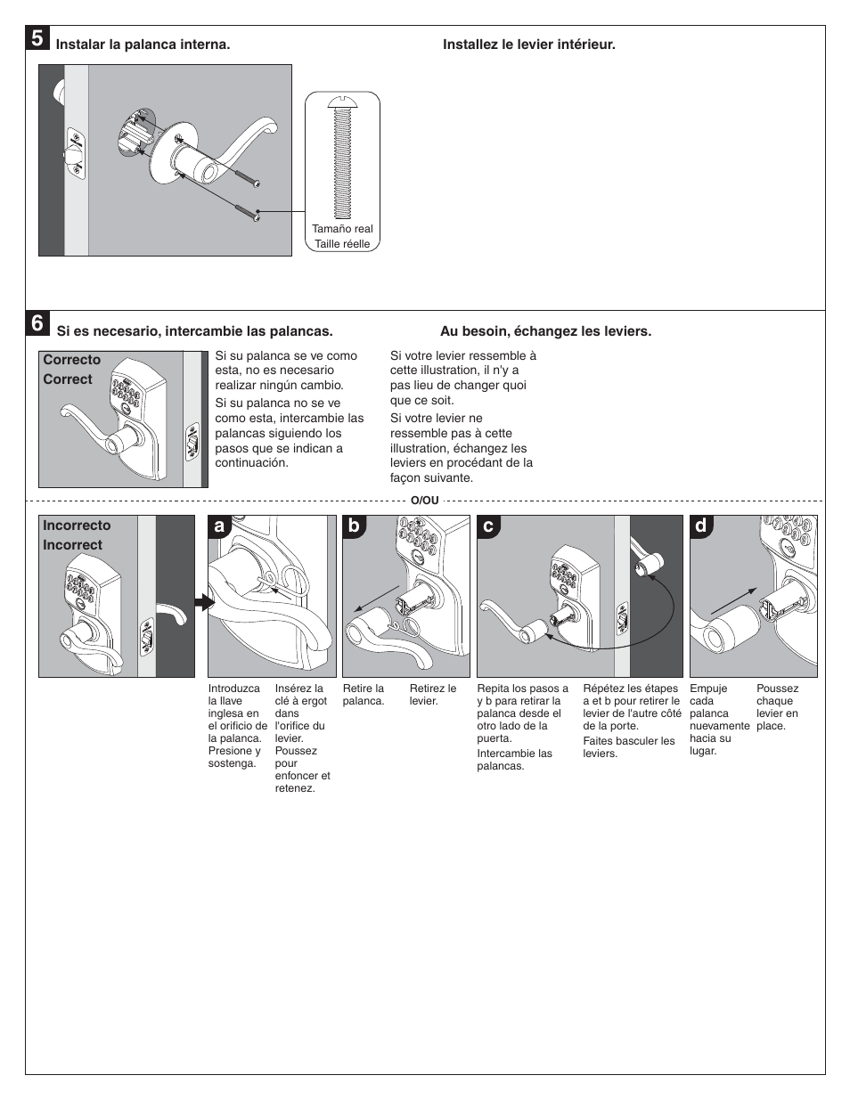 Ab c d | Schlage FE575 Installation User Manual | Page 7 / 8