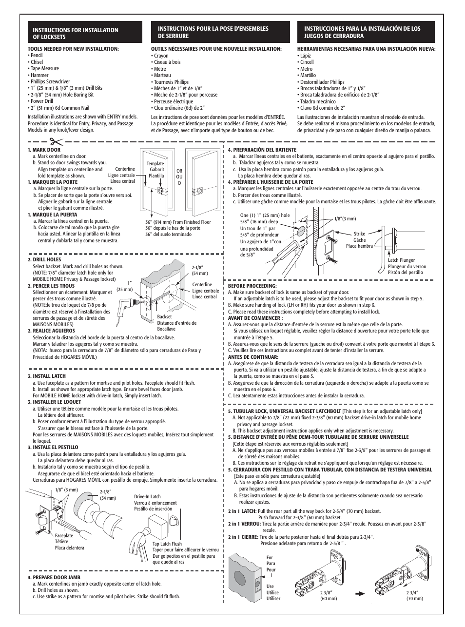 Schlage J-Series Installation User Manual | 2 pages