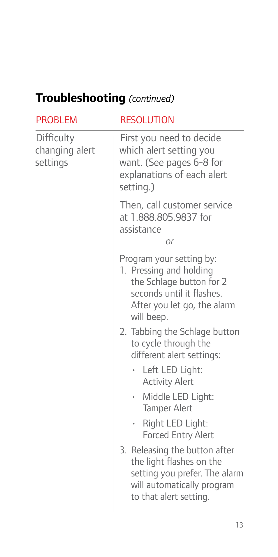 Troubleshooting | Schlage FE51 User Guide User Manual | Page 13 / 44