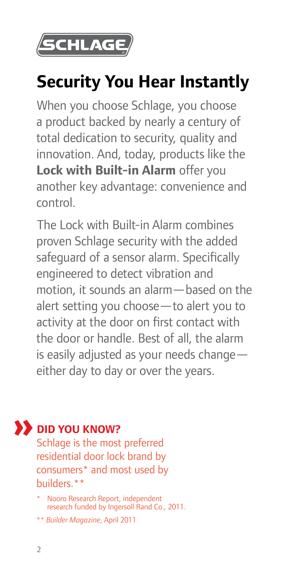Security you hear instantly | Schlage FE51 User Guide User Manual | Page 2 / 44