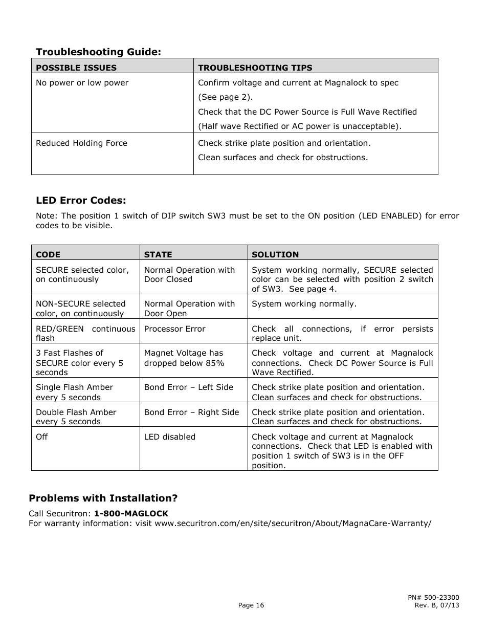 Securitron M380BD User Manual | Page 16 / 16