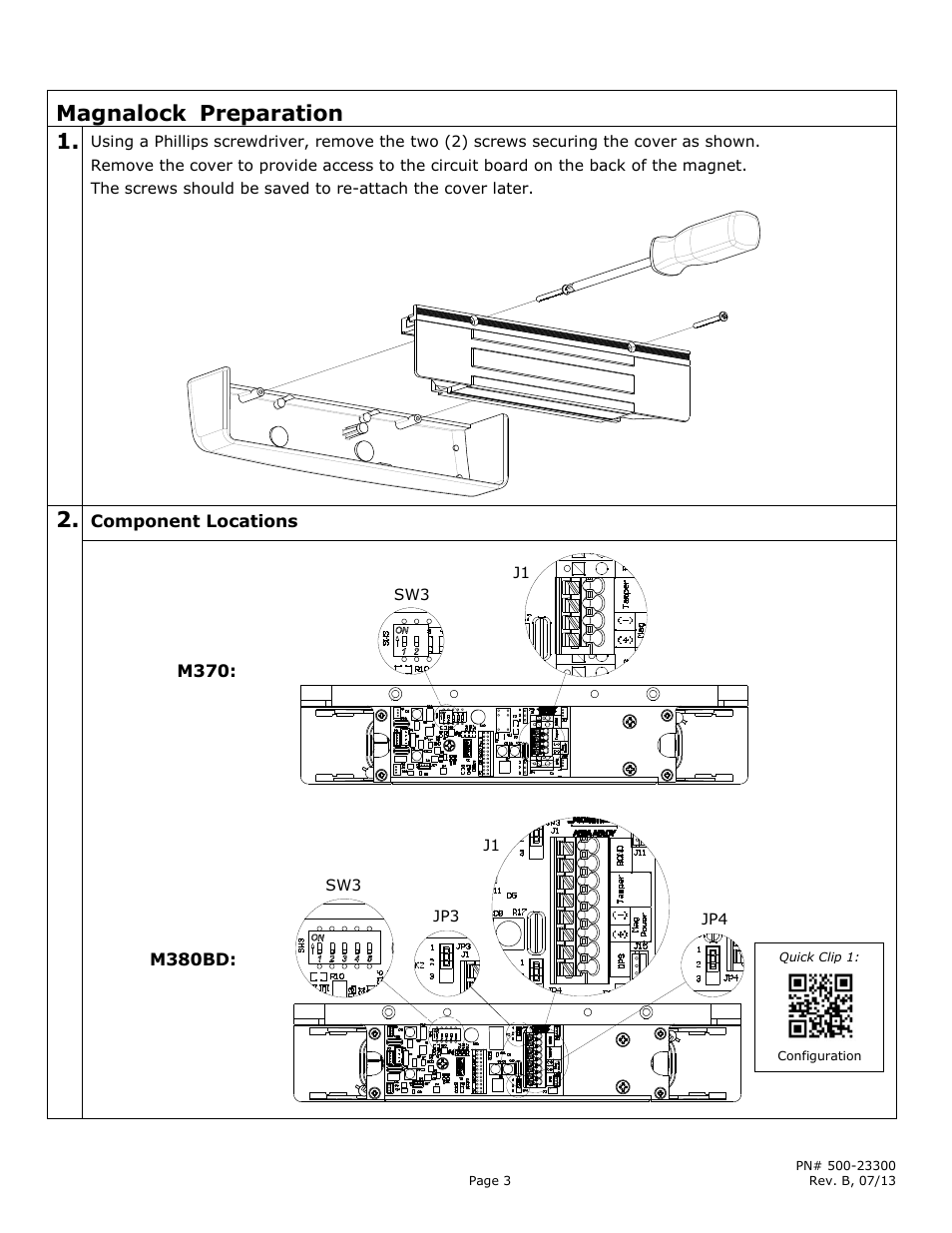 Magnalock, Preparation 1 | Securitron M380BD User Manual | Page 3 / 16