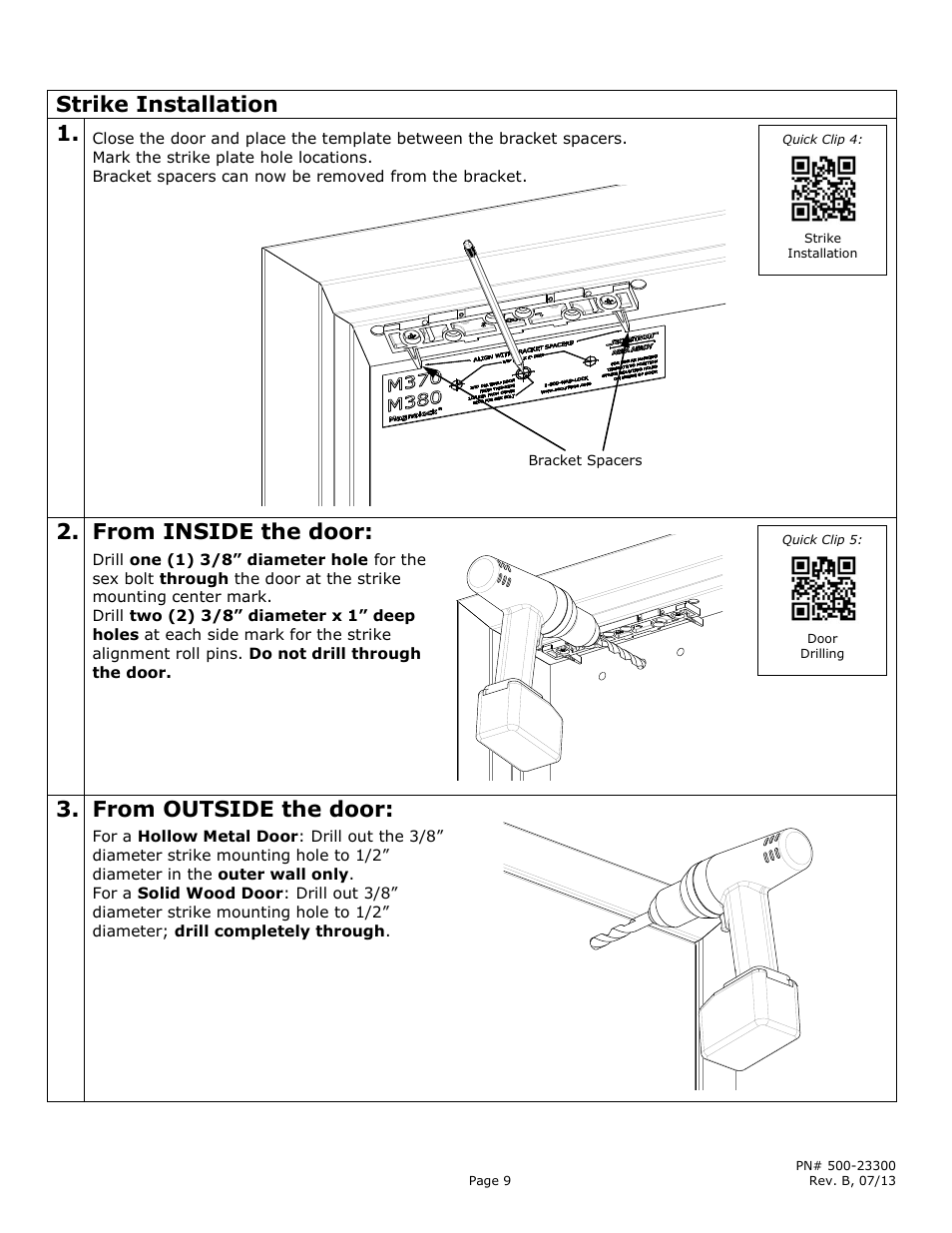 Strike installation | Securitron M380BD User Manual | Page 9 / 16