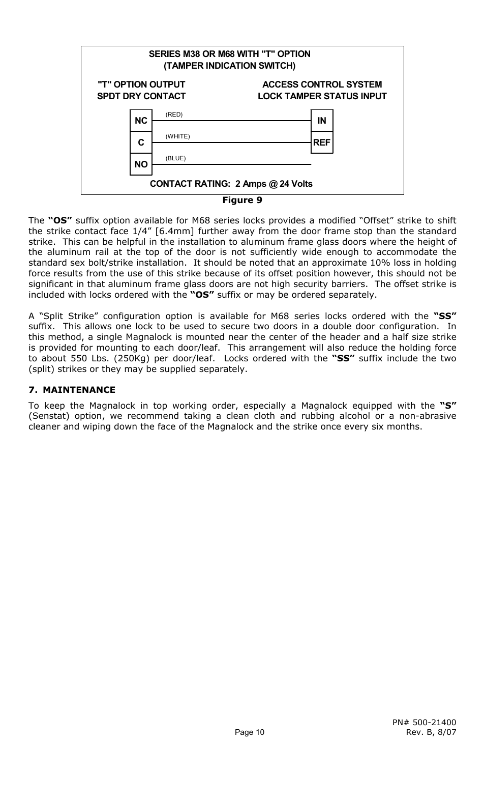Securitron M68 (L, S and LS with D and T Options) User Manual | Page 10 / 14