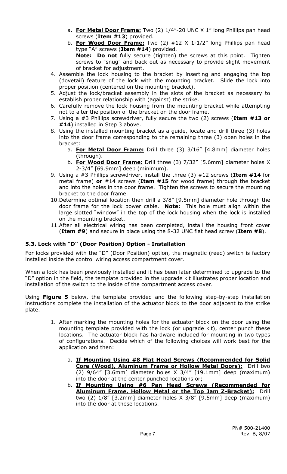 Securitron M68 (L, S and LS with D and T Options) User Manual | Page 7 / 14
