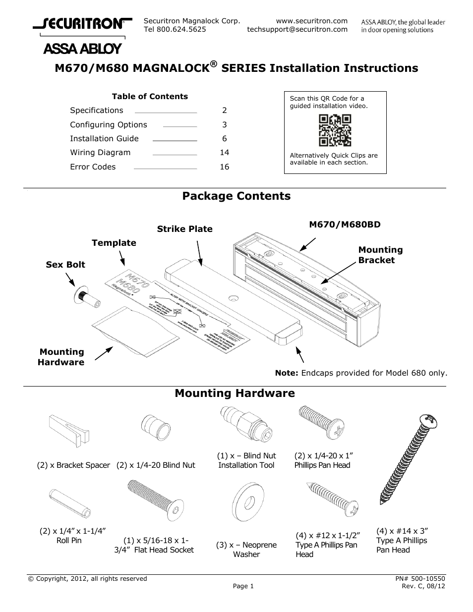 Securitron M680 User Manual | 16 pages