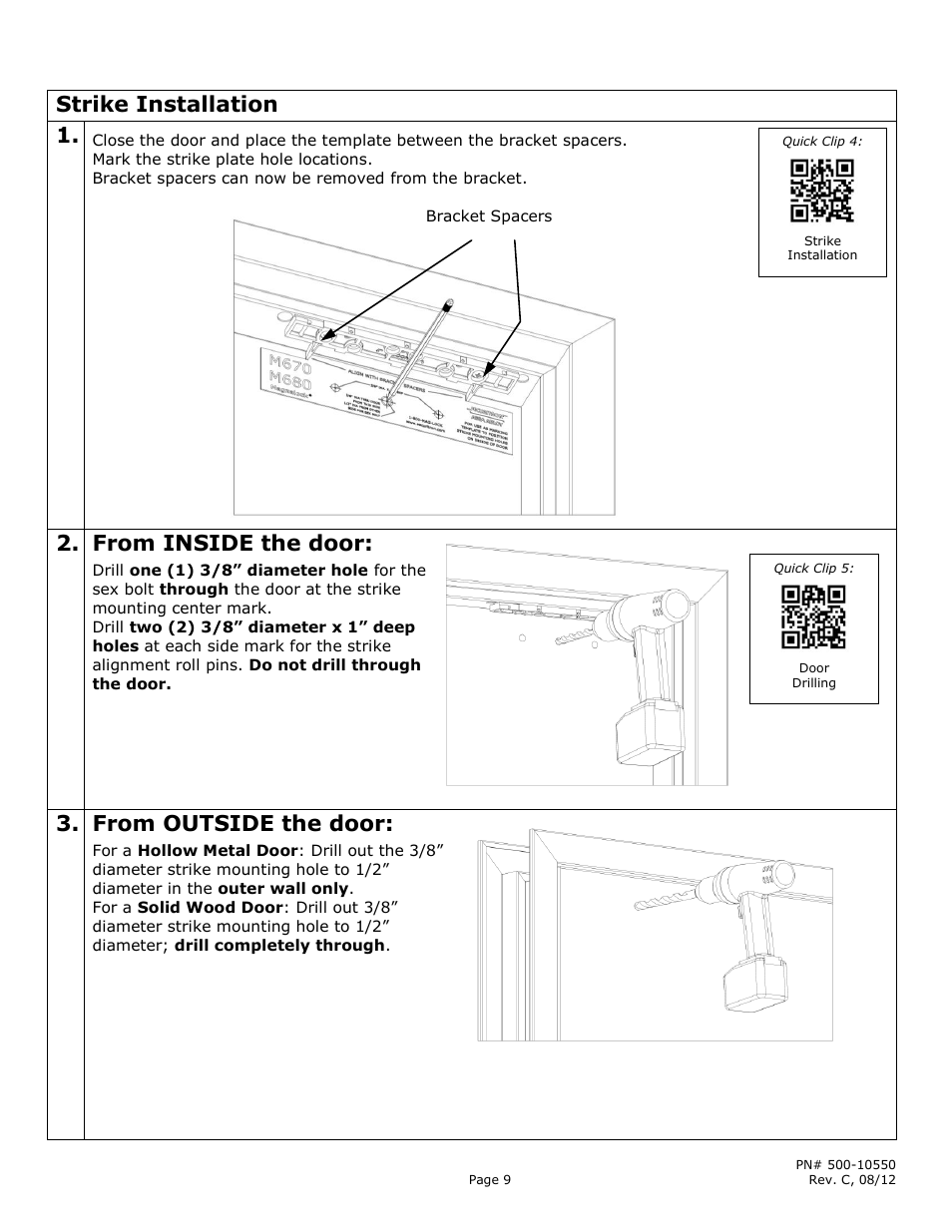 Strike installation | Securitron M680 User Manual | Page 9 / 16