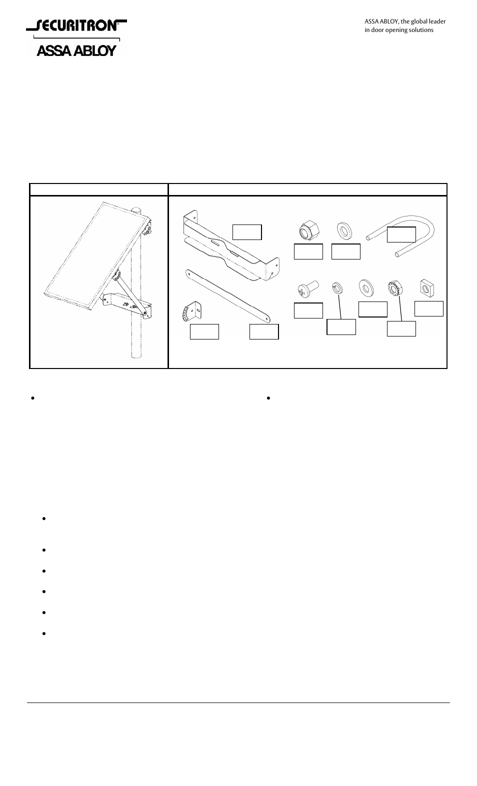Securitron SWK User Manual | 2 pages