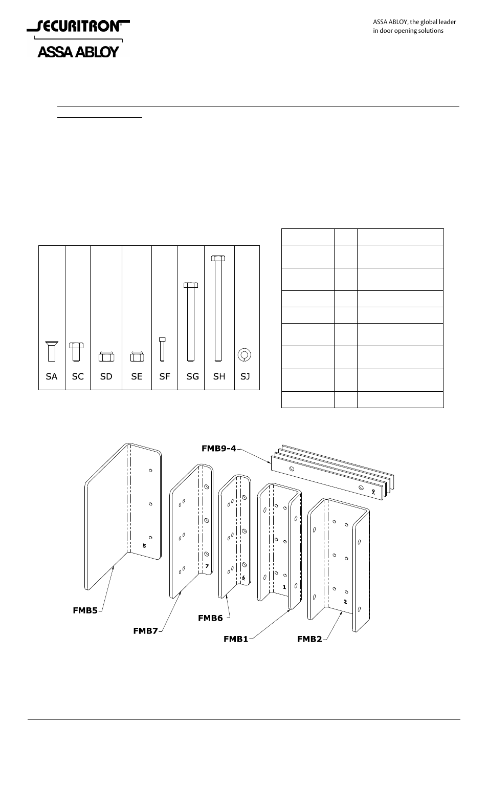 Securitron FMK-SL User Manual | 7 pages