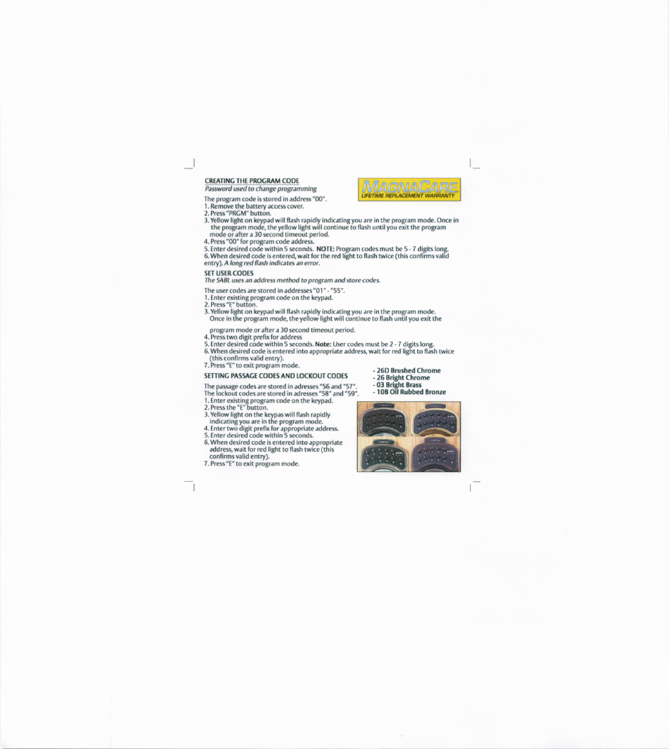 Securitron SABL Prgm Pocket User Manual | Page 2 / 2