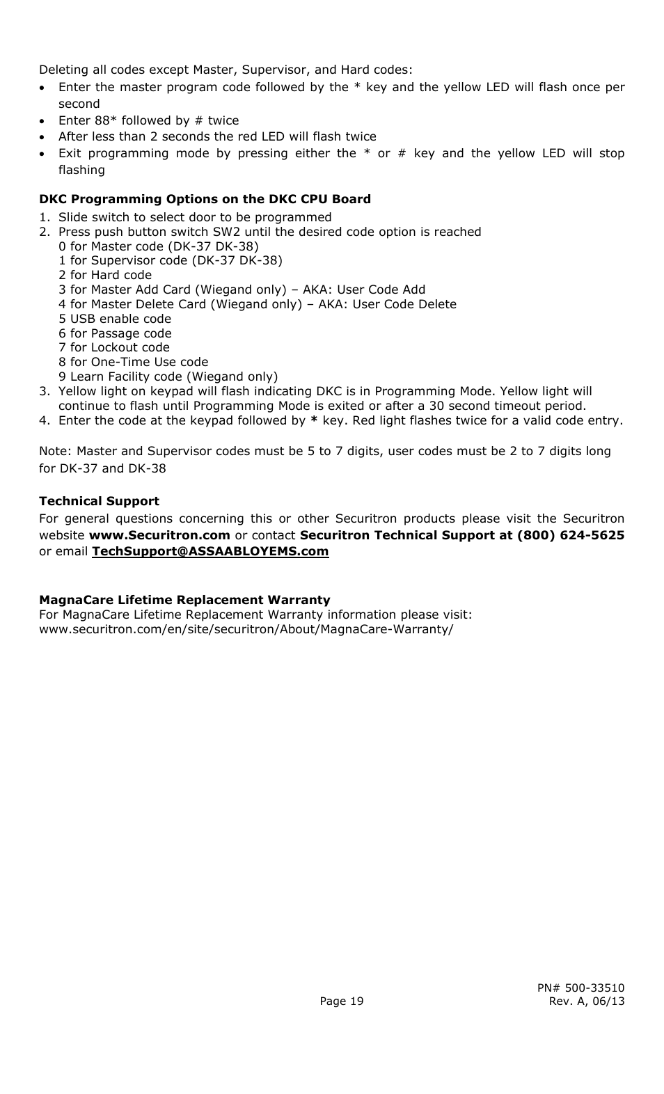 Securitron DKC User Manual | Page 19 / 20