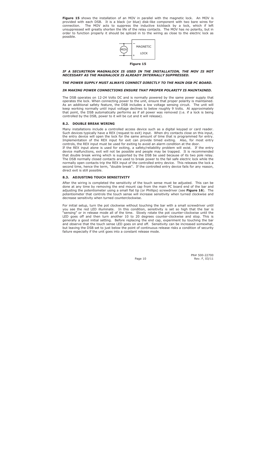 Securitron DSB_Series User Manual | Page 11 / 17