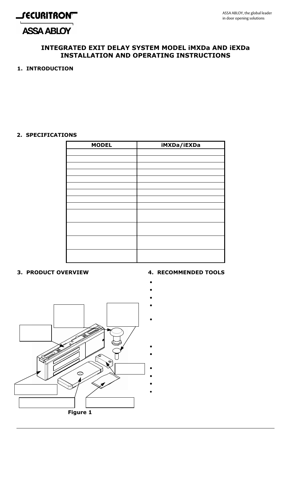 Securitron iMXDa_iEXDa_CH INSTALLATION User Manual | 19 pages