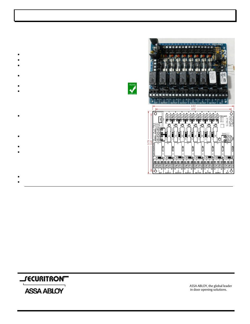 Securitron PDD-8C8R User Manual | 3 pages