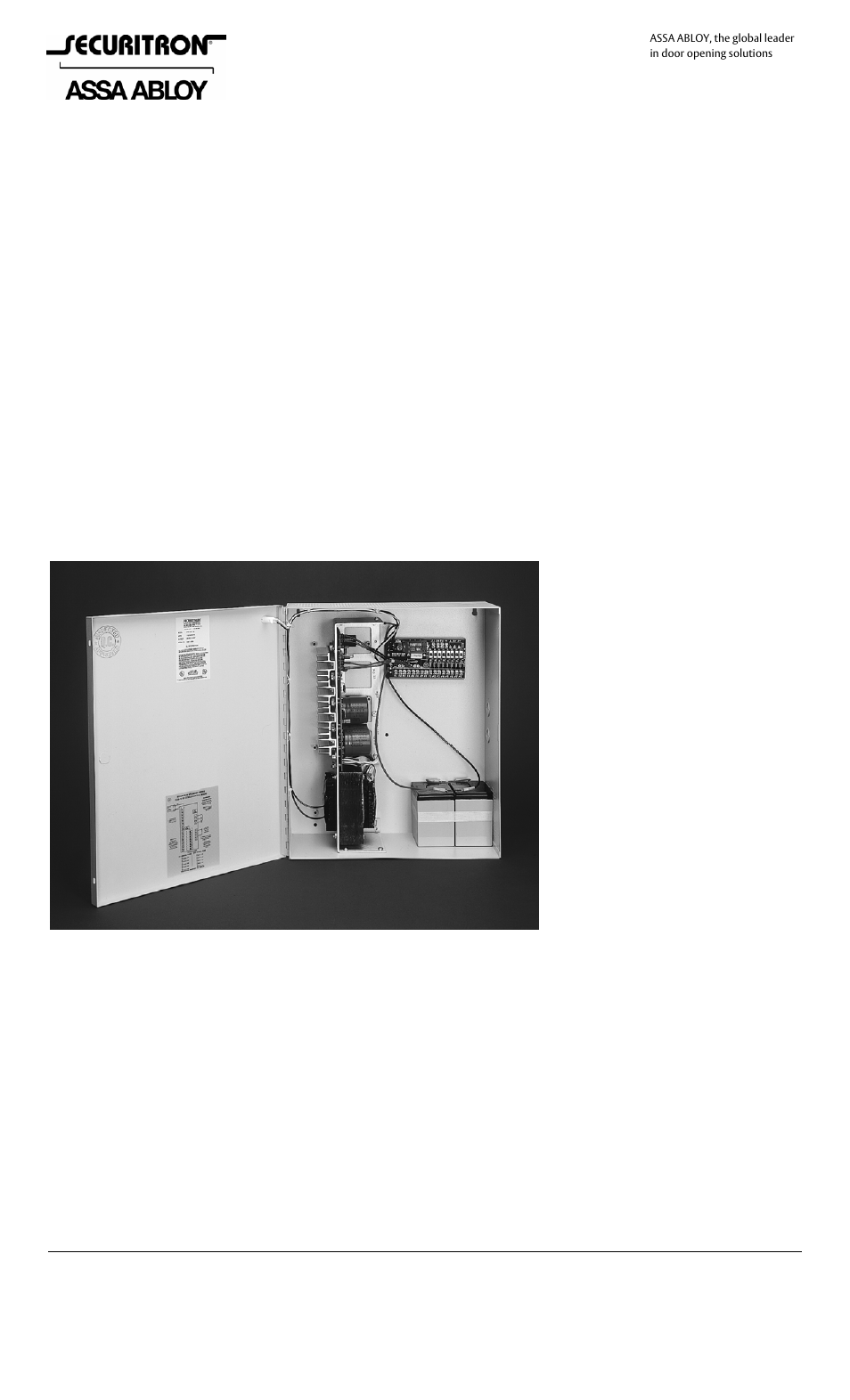Securitron BPS-24-2, 3, 4, 6 AND 10 User Manual | 6 pages