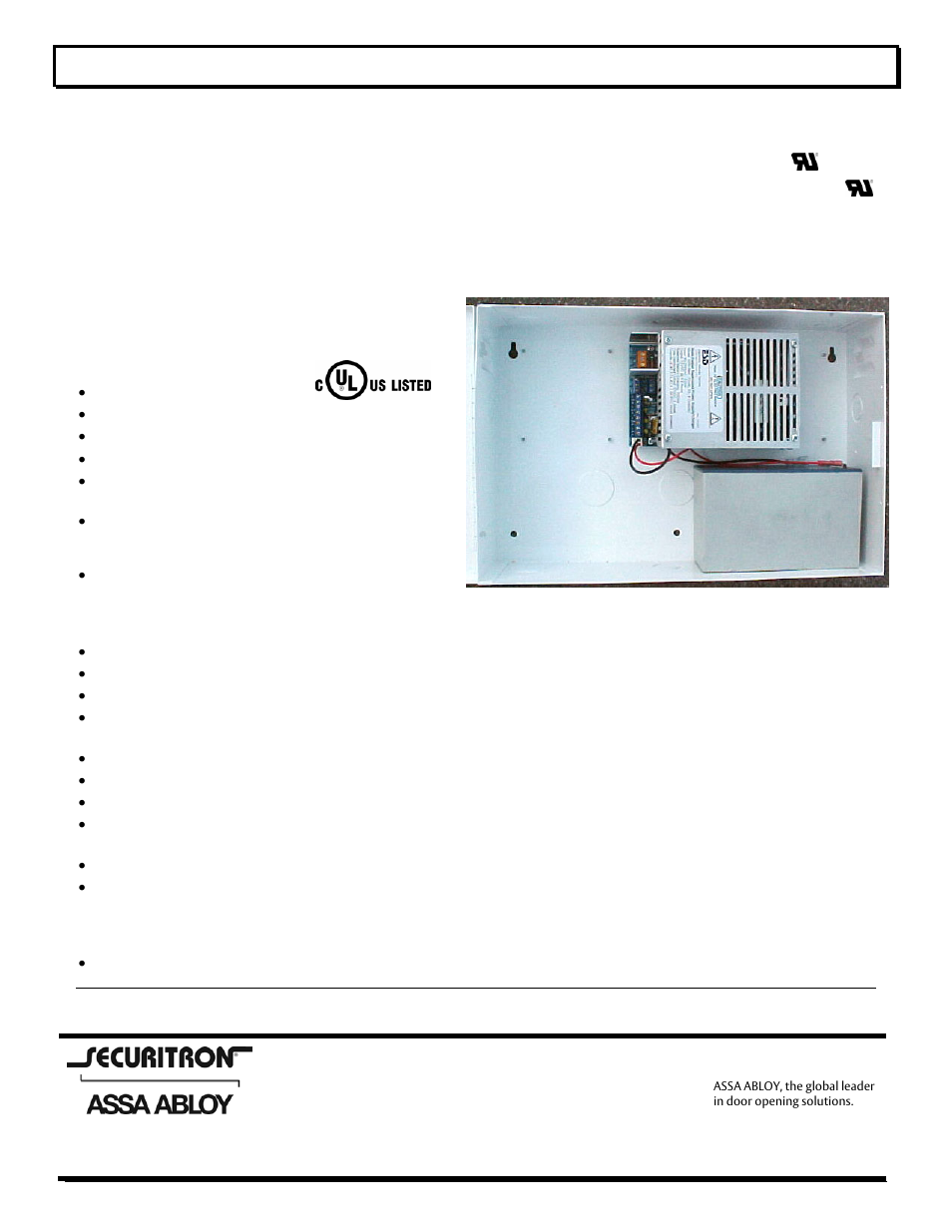 Securitron AQU126-4F User Manual | 6 pages