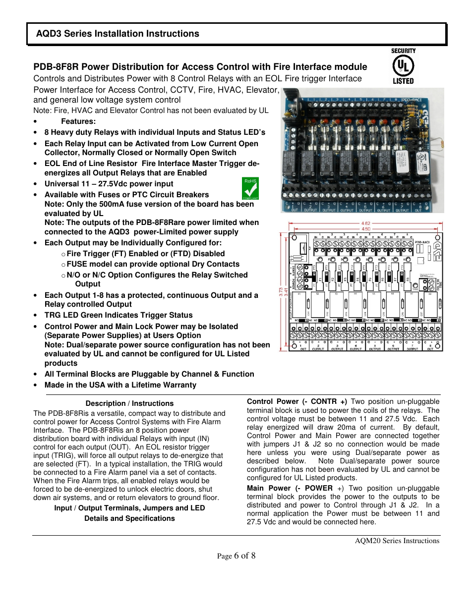 Securitron AQM20 User Manual | Page 6 / 8