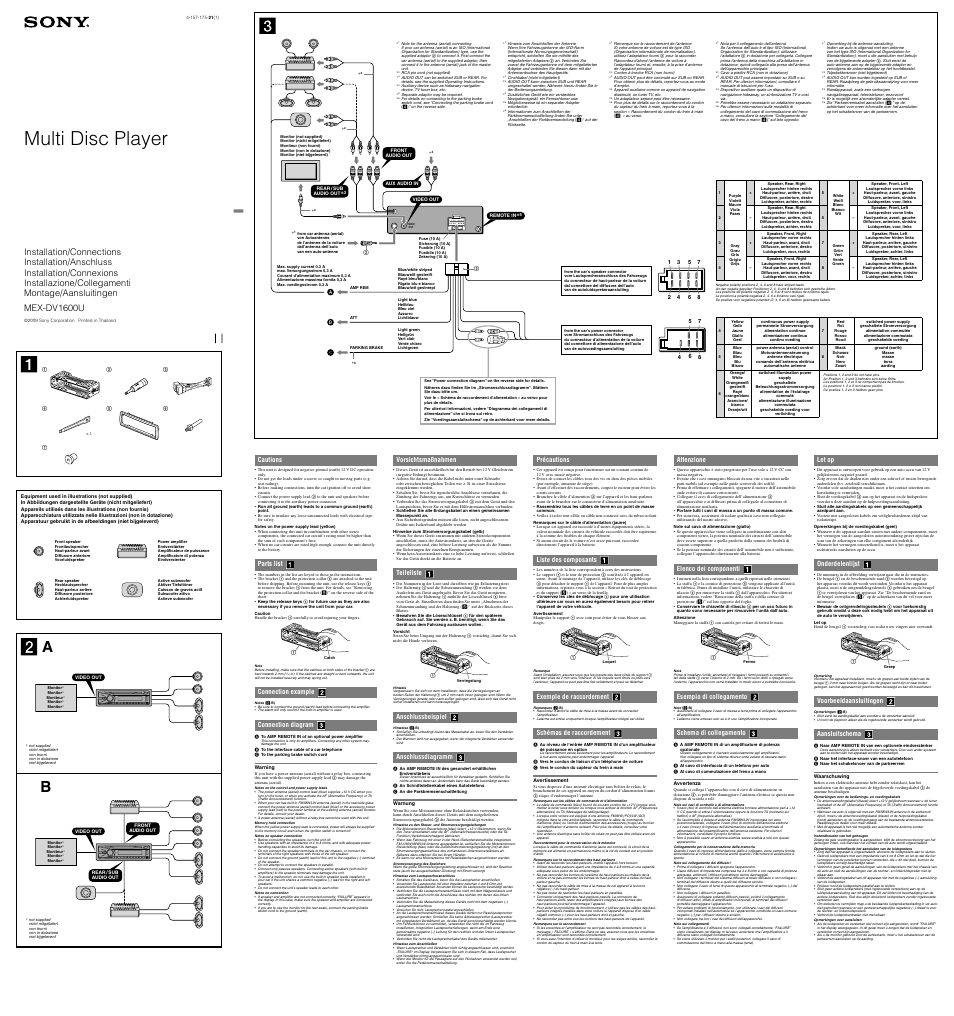 Sony MEX-DV1600U User Manual | 2 pages