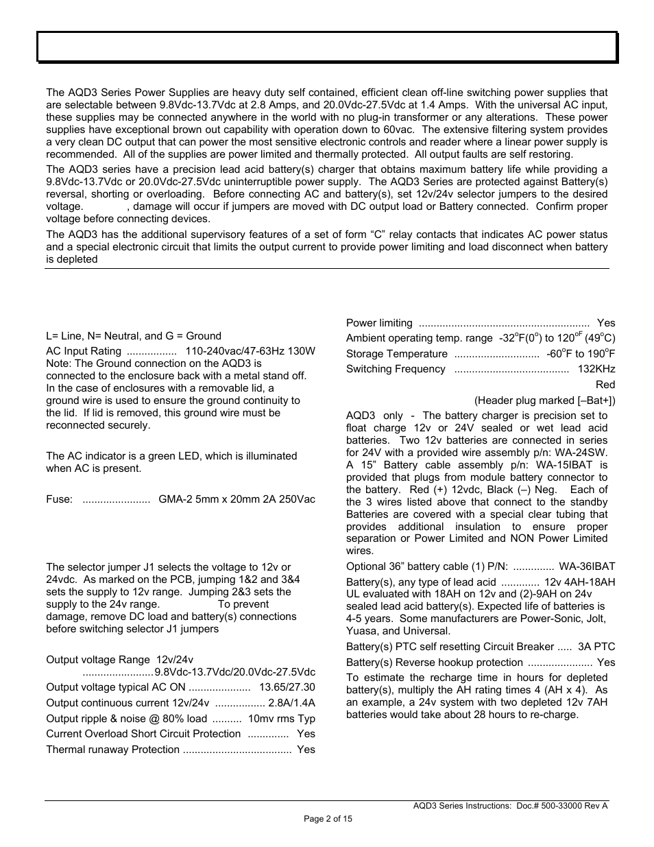 Aqd3 series installation continued | Securitron AQD3 User Manual | Page 2 / 15