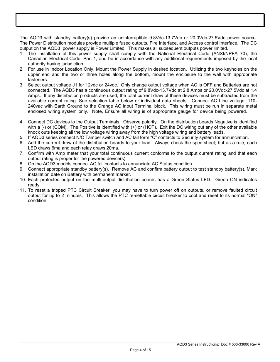 Securitron AQD3 User Manual | Page 4 / 15