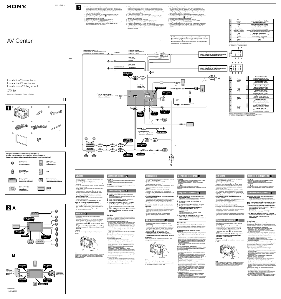 Sony XAV-60 User Manual | 2 pages