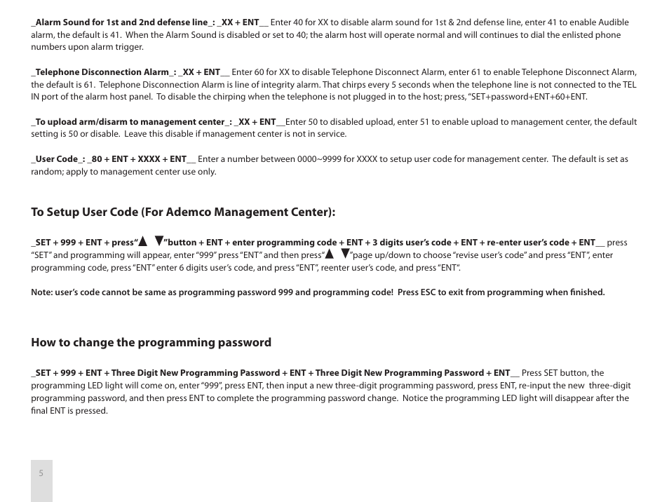 How to change the programming password | SecurityMan Air-AlArm1 - User manual User Manual | Page 8 / 28