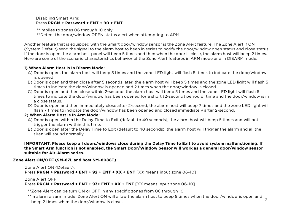SecurityMan Air-AlArmII series - User manual User Manual | Page 16 / 33
