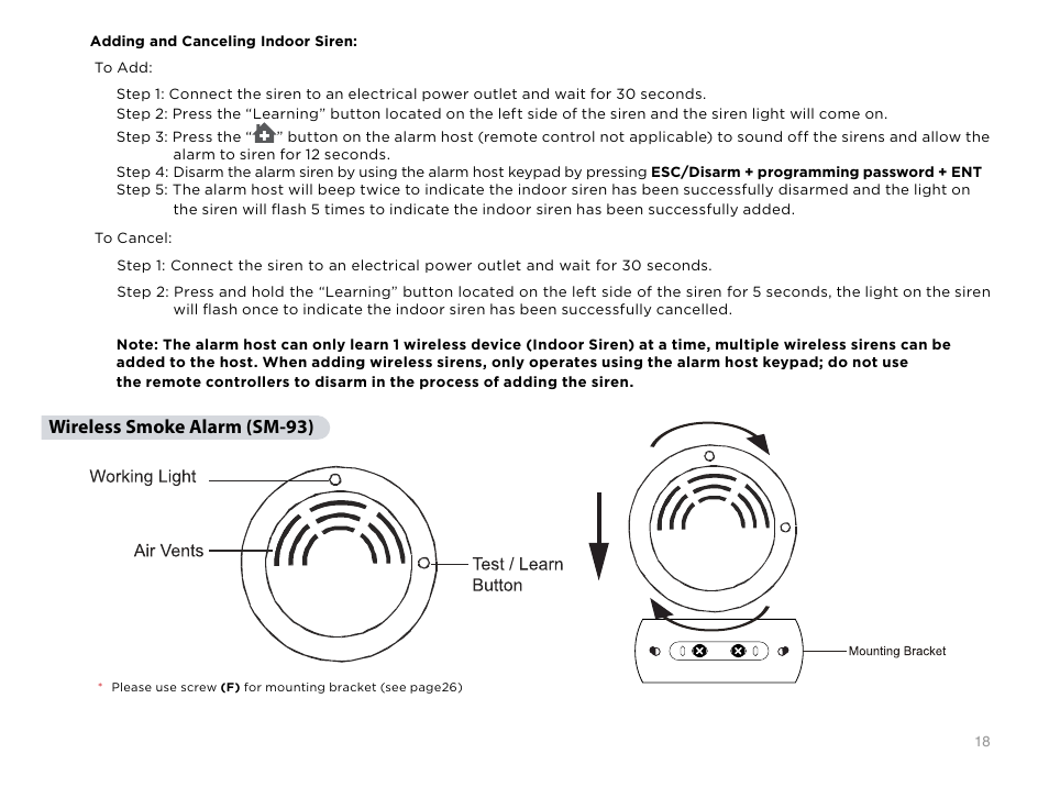 Wireless smoke alarm (sm-93) | SecurityMan Air-AlArmII series - User manual User Manual | Page 22 / 33