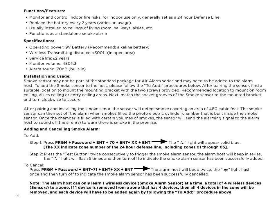 SecurityMan Air-AlArmII series - User manual User Manual | Page 23 / 33