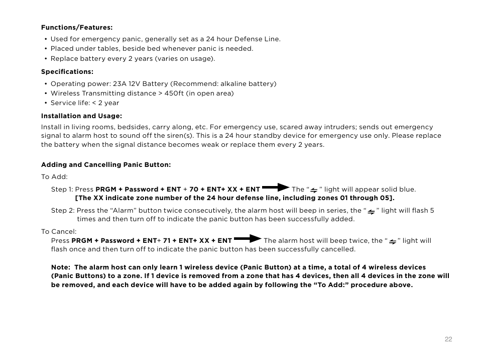 SecurityMan Air-AlArmII series - User manual User Manual | Page 26 / 33