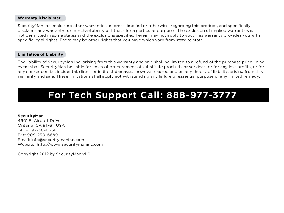 SecurityMan Air-AlArmII series - User manual User Manual | Page 3 / 33