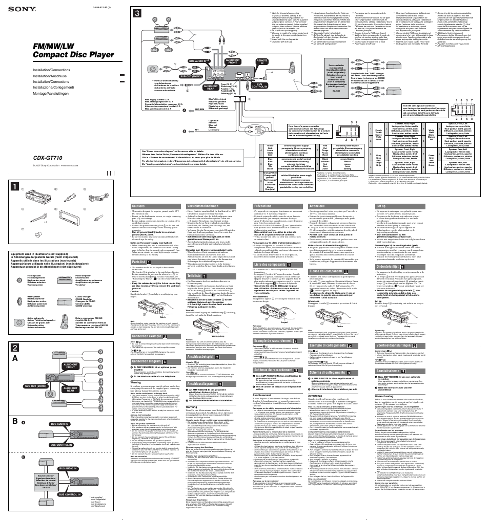 Sony CDX-GT710 User Manual | 2 pages