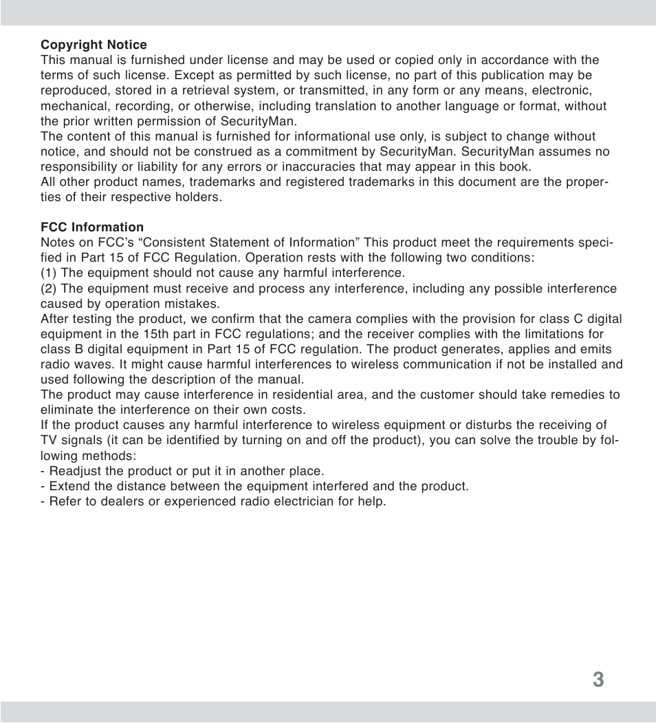 SecurityMan ClearCam II User Manual | Page 2 / 20