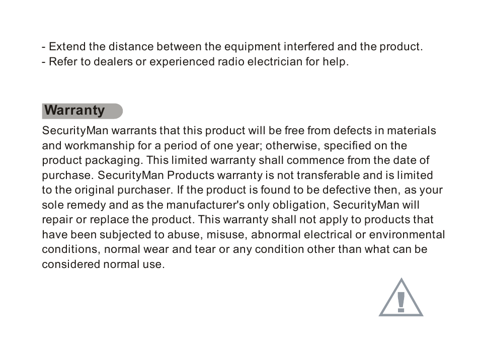 Warranty | SecurityMan ClockCam (New – Since 09.23.2011) User Manual | Page 3 / 23