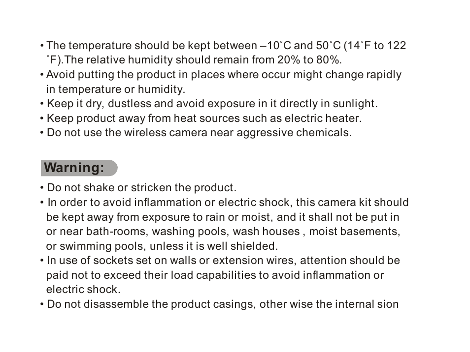 Warning | SecurityMan ClockCam (New – Since 09.23.2011) User Manual | Page 8 / 23