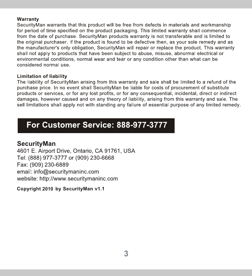 SecurityMan CUcam2 User Manual | Page 3 / 21