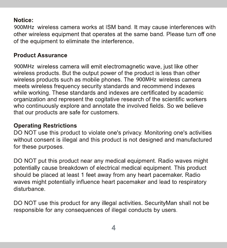 SecurityMan CUcam2 User Manual | Page 4 / 21