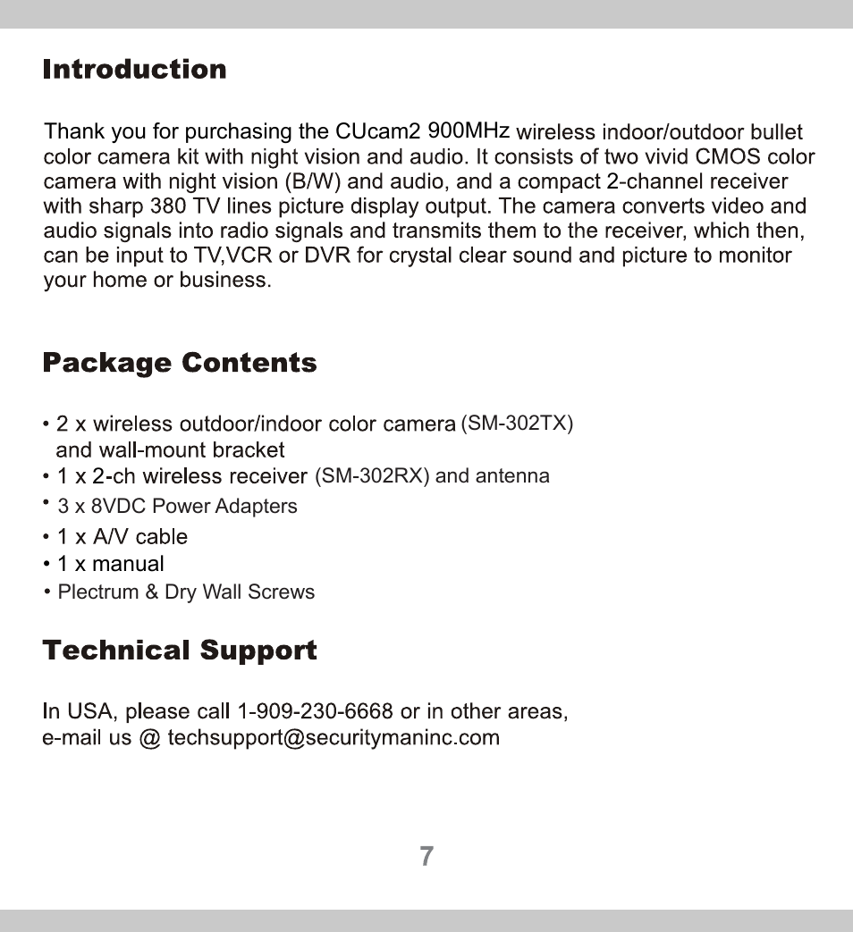 SecurityMan CUcam2 User Manual | Page 7 / 21