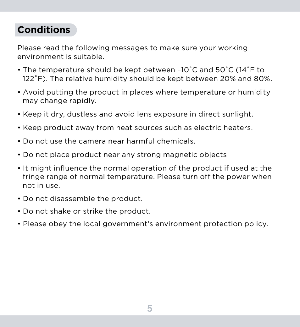 5conditions | SecurityMan DigiairWatch Series User Manual | Page 9 / 36