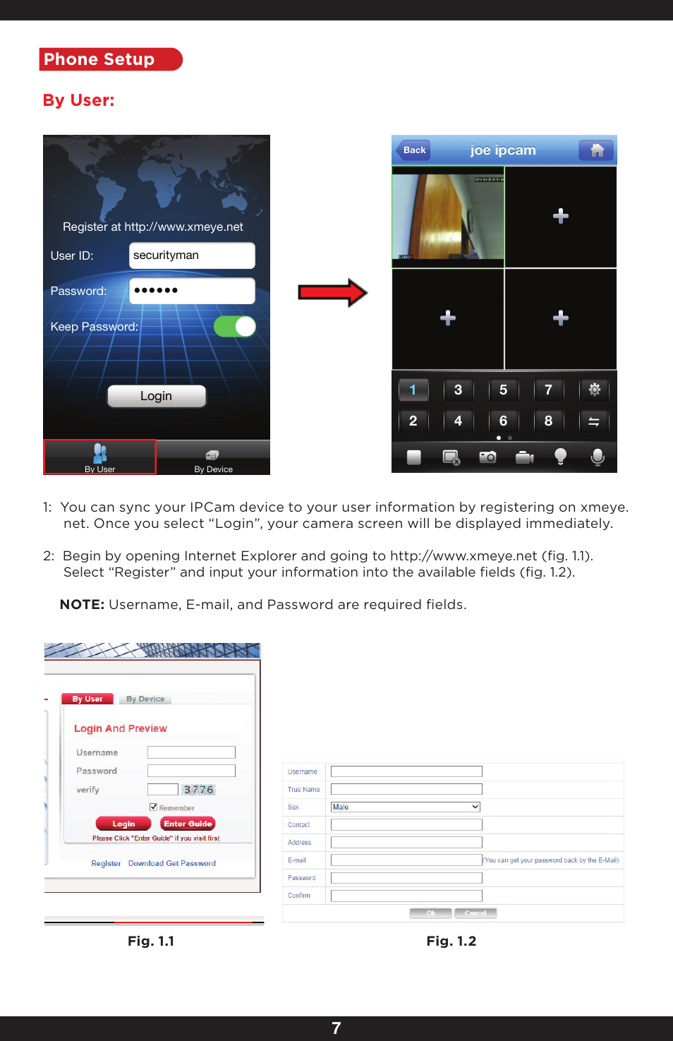 7by user, Phone setup | SecurityMan IPcam-SD - User manual User Manual | Page 11 / 159
