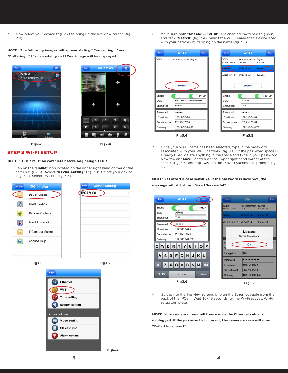 Ipcam-sd quick start guide (iphone), Step 3 wi-fi setup | SecurityMan IPcam-SD - Quick Start Guide User Manual | Page 2 / 4