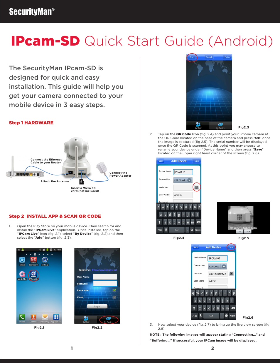 Ipcam-sd quick start guide (android) | SecurityMan IPcam-SD - Quick Start Guide User Manual | Page 3 / 4