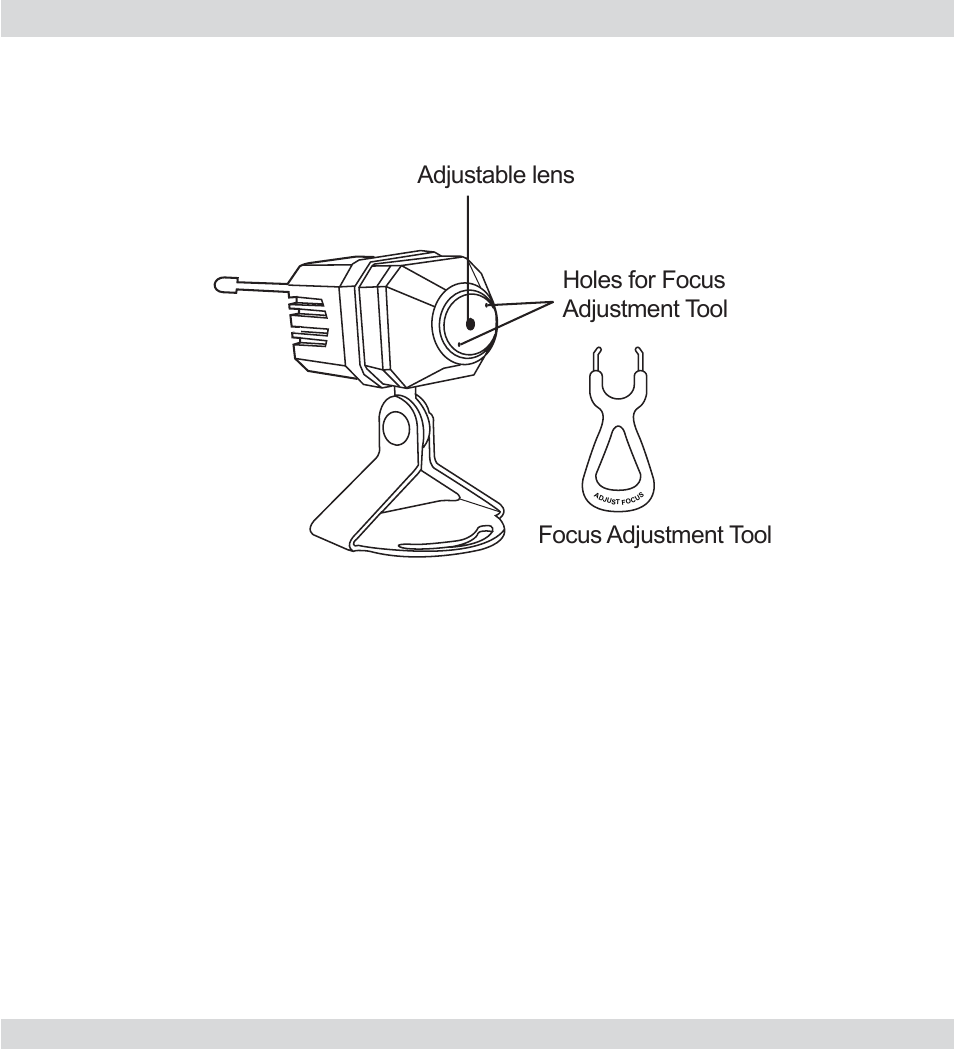 16 e) adjust the camera’s focal length | SecurityMan MiniAirWatch User Manual | Page 16 / 20
