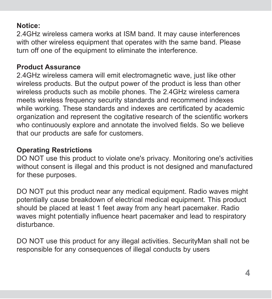 SecurityMan NiteCam2 User Manual | Page 4 / 20