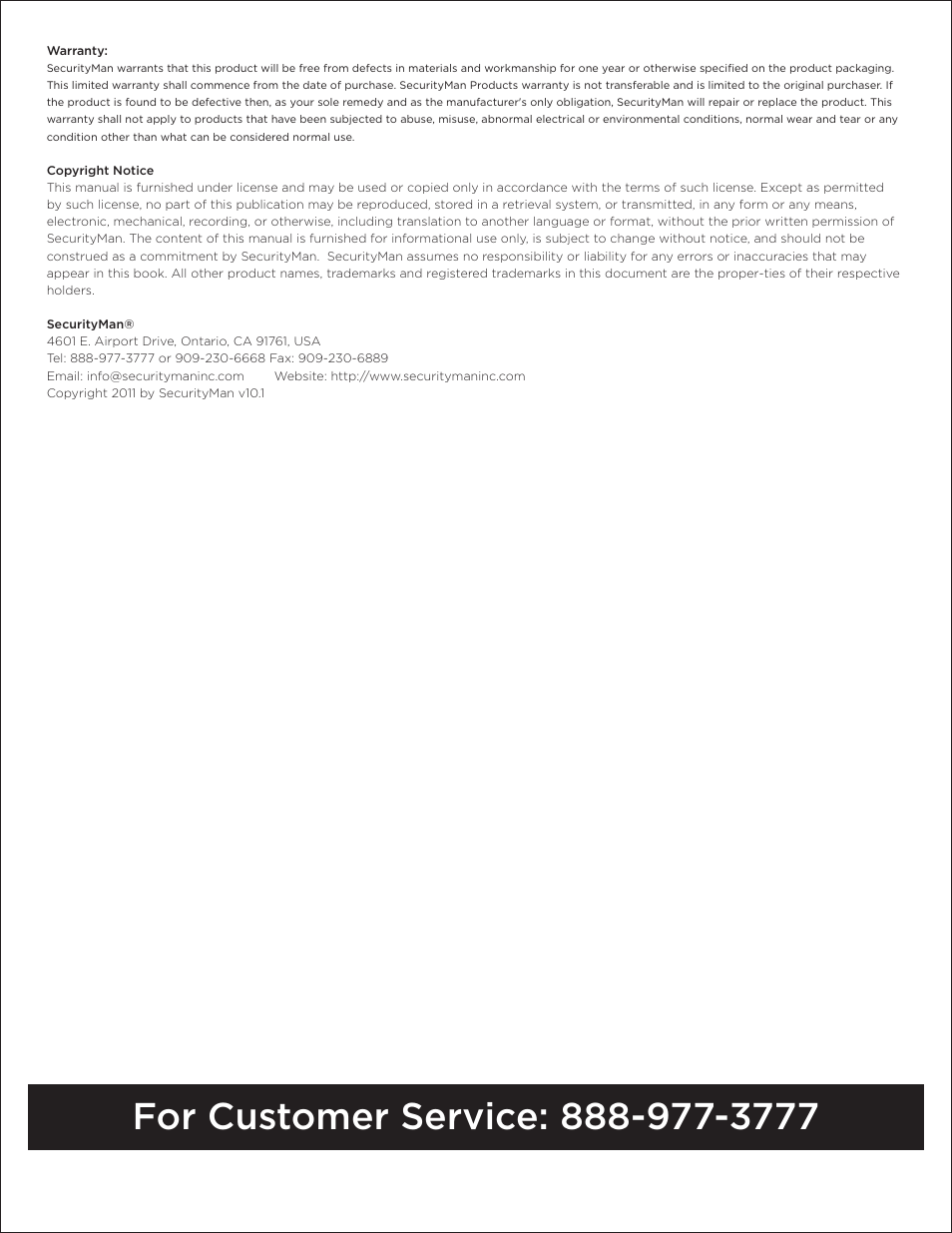 SecurityMan SM-2100 User Manual | Page 2 / 2